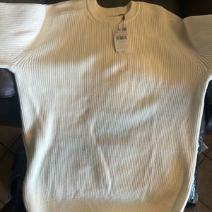 Mango White Knit LS Sweater
